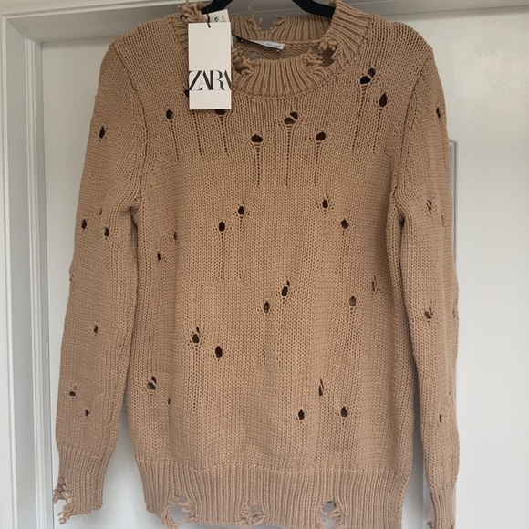 Zara KNIT SWEATER WITH RIPS - Picture 5 of 6